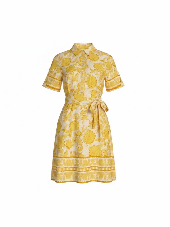 Alex Marie Dresses & Skirts - NWT Alex Marie Sz 8 Millie Floral Short Sleeve Wrap Dress Yellow & White